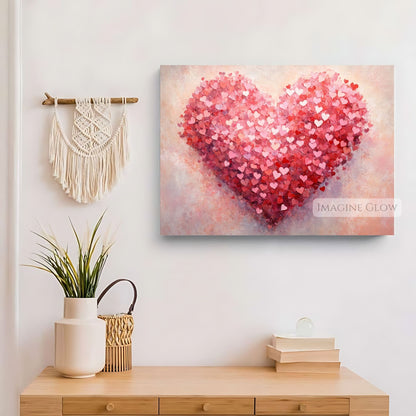 Romantic Valentine’s Day red heart wall decor
