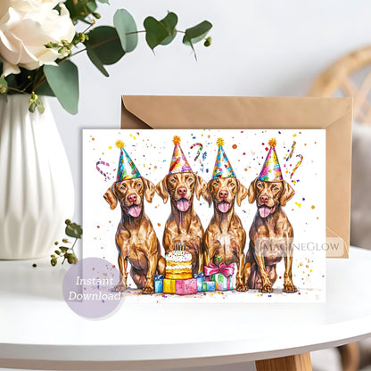 digital dog lover greeting card
printable vizsla birthday card

