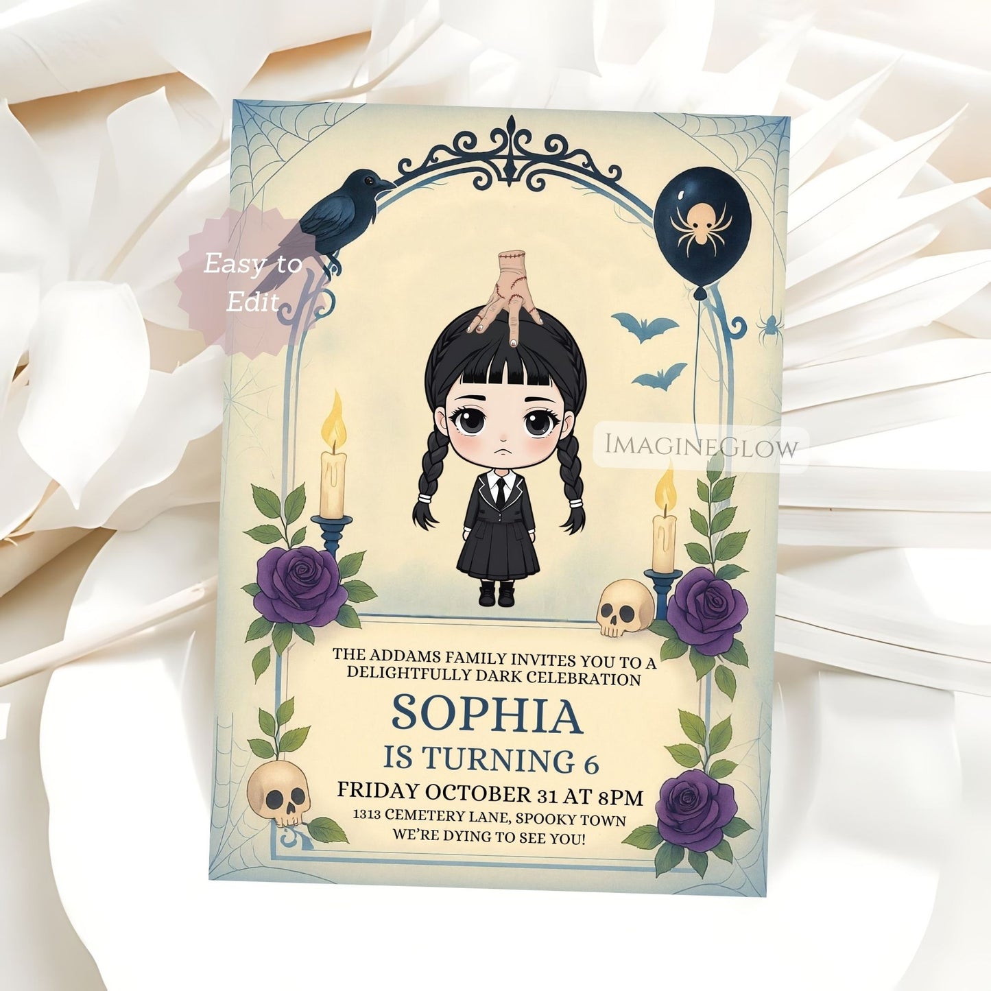 dark floral gothic invite
