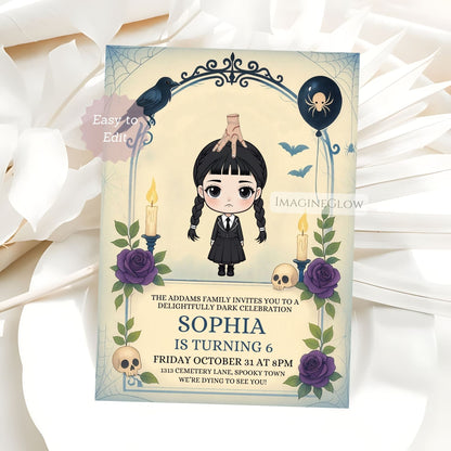 dark floral gothic invite
