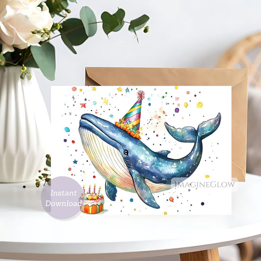 whale birthday card
ocean animal birthday card
printable whale card
