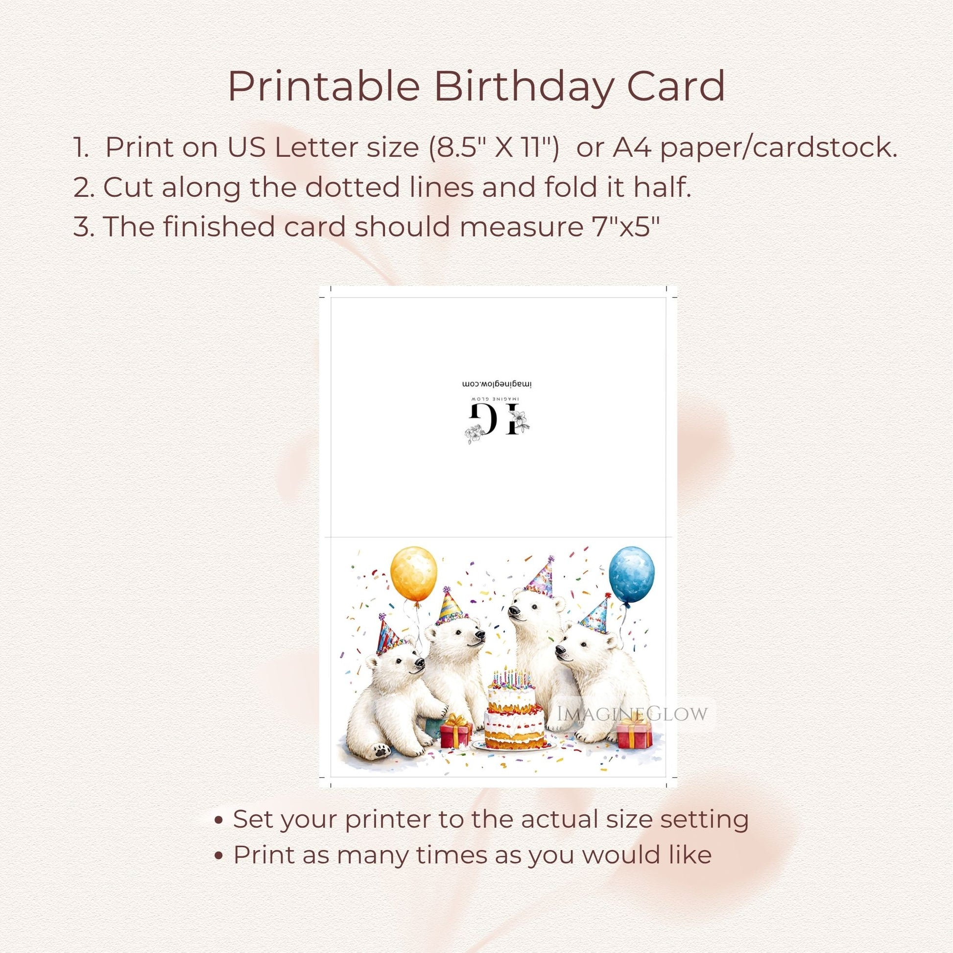 wildlife birthday card
polar bear illustration birthday card
white bear birthday card
snow animal birthday card