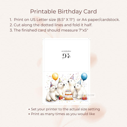 wildlife birthday card
polar bear illustration birthday card
white bear birthday card
snow animal birthday card