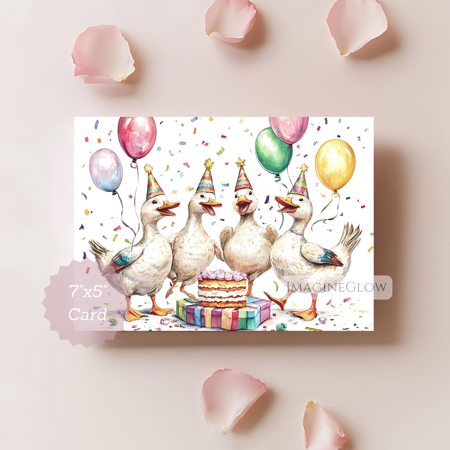 printable white duck card
duck lover birthday card
charming white duck illustration
digital download duck card
