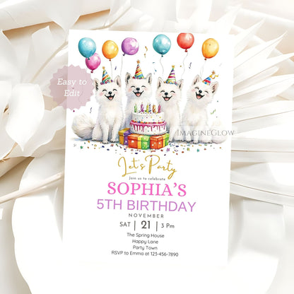 Winter animal-themed birthday invite
