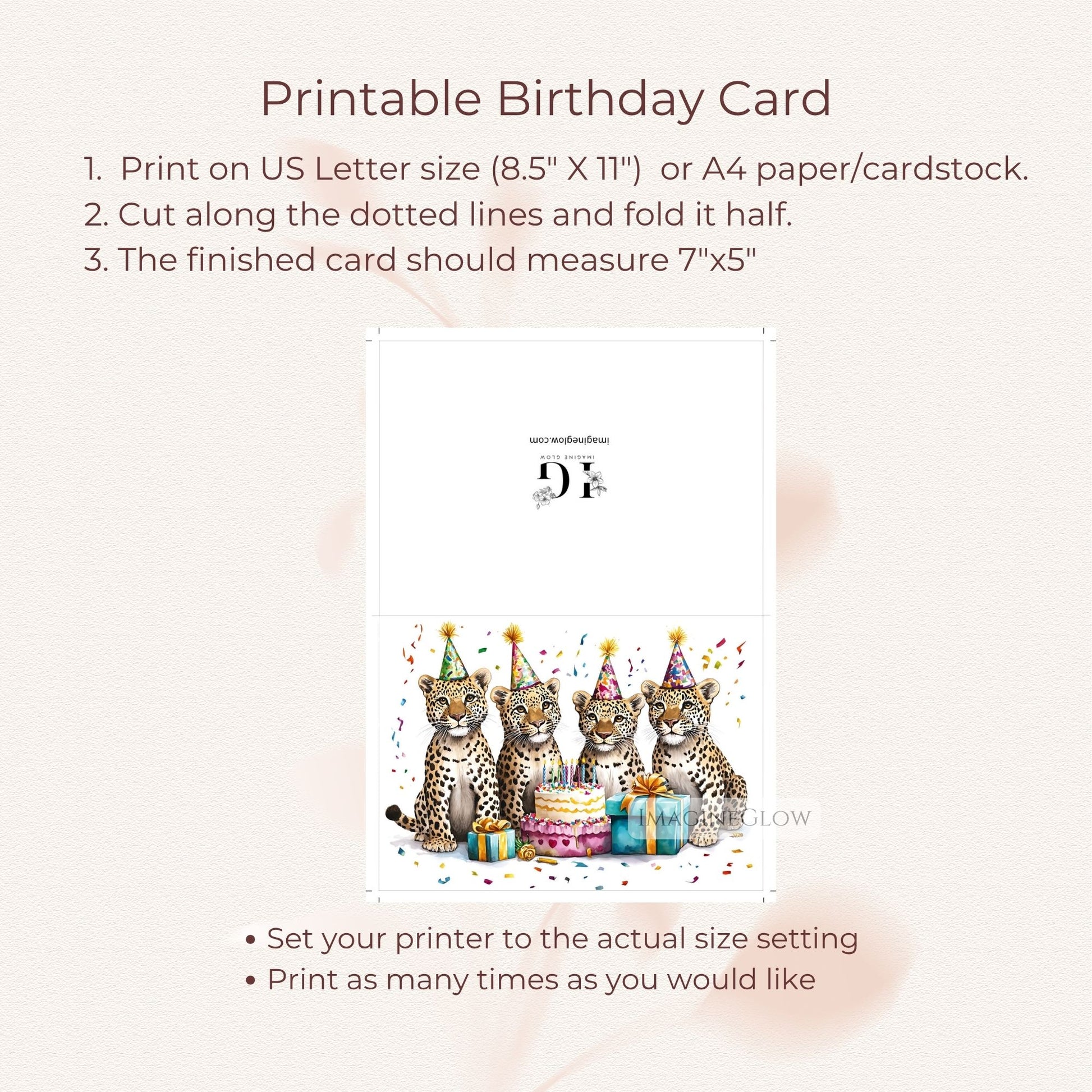 leopard themed happy birthday card
leopard birthday card for nature lovers
digital leopard birthday greeting card