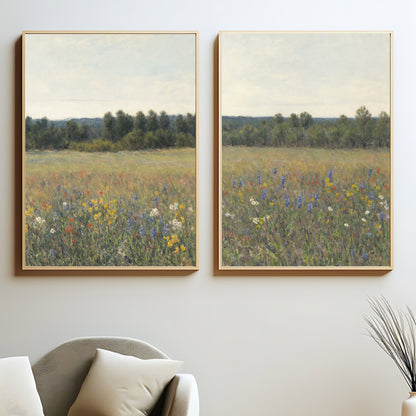 Vintage wildflower wall art for home decor