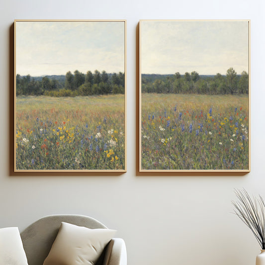 Vintage wildflower wall art for home decor