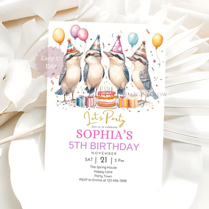 Rustic kookaburra birthday card for boys or girls
