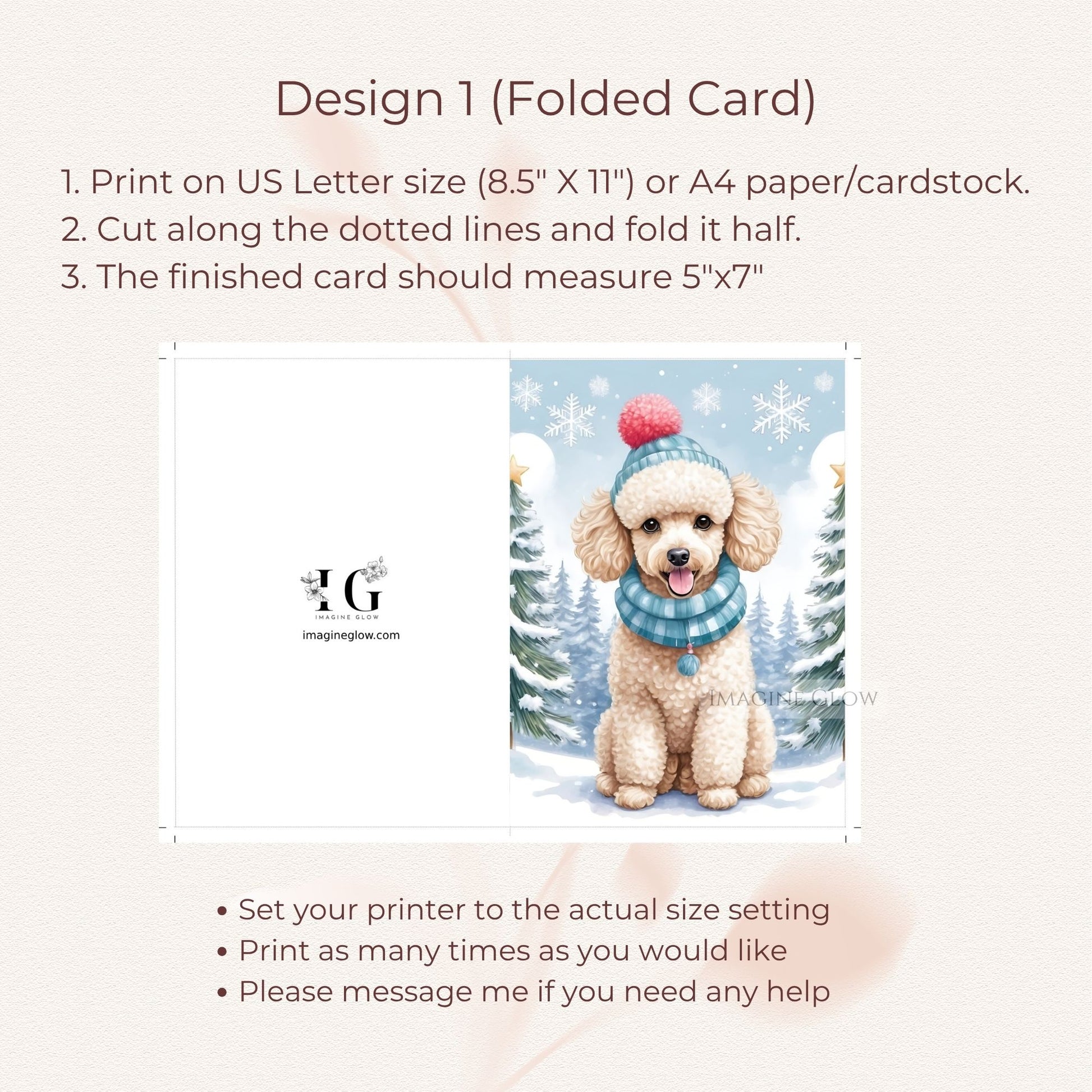 poodle christmas card for pet owners

