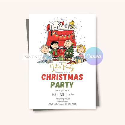 digital snoopy christmas birthday template