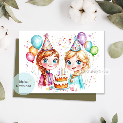 Snowflake ice queen birthday card
Magical winter birthday card
