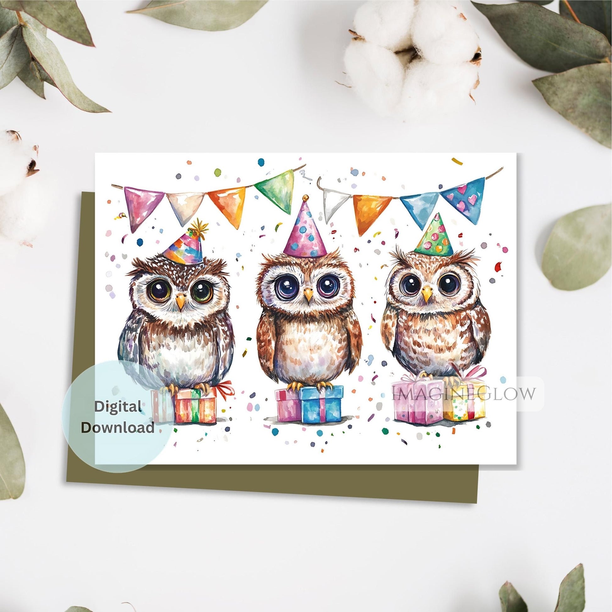 cute owl birthday card
nature lover birthday card
printable birthday card

