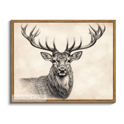 Hand-drawn deer illustration for woodland-inspired walls.
