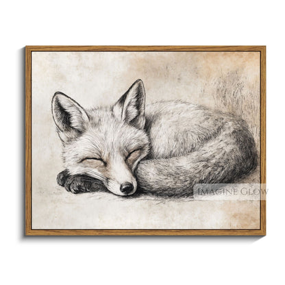 Antique fox drawing for rustic farmhouse interiors.
