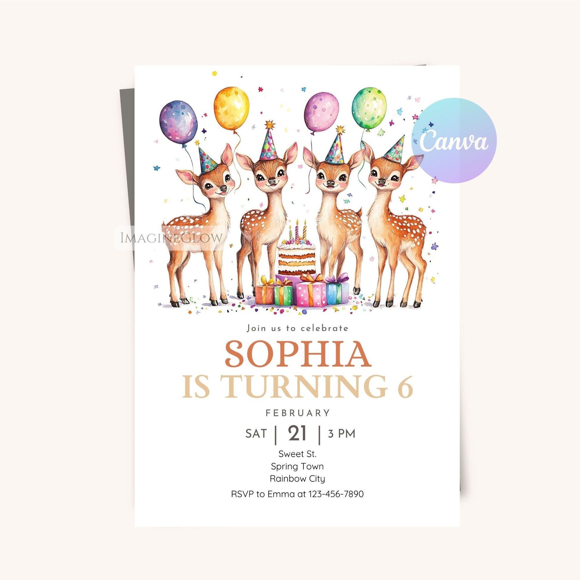 Nature-inspired birthday invite
DIY deer birthday invitation
