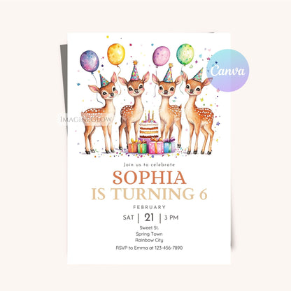 Nature-inspired birthday invite
DIY deer birthday invitation
