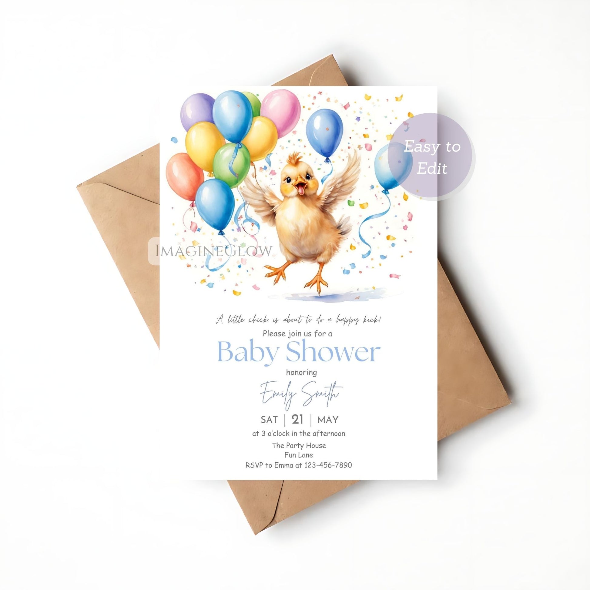 unisex baby shower chick design