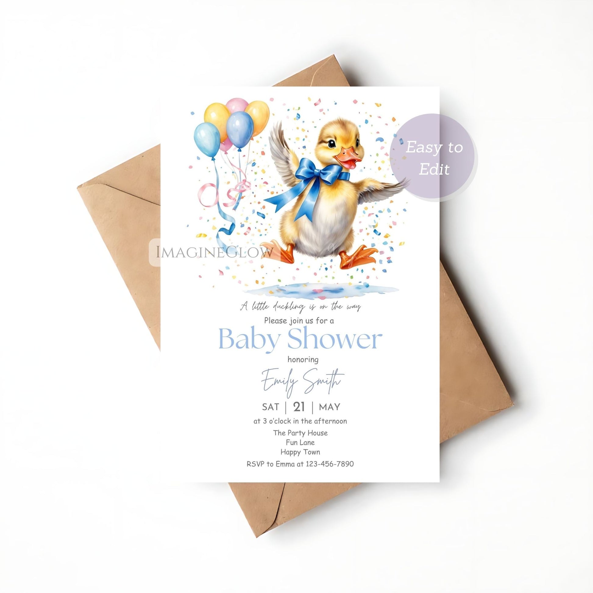 boy baby shower card with duck theme
rubber duck themed baby shower invite
