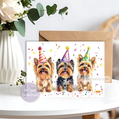 yorkshire terrier birthday card printable
cute yorkie birthday greeting card
