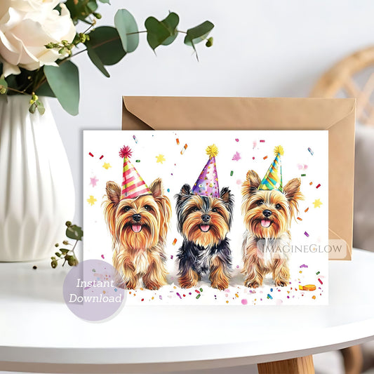 yorkshire terrier birthday card printable
cute yorkie birthday greeting card
